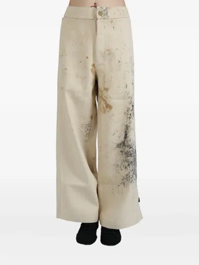 Communs Paint-splattered Wide-leg Trousers