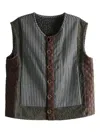 Communs Patchwork Buttoned Vest In Multi