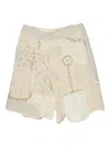 Communs Patchwork Shorts In White