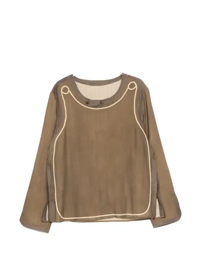 Communs Piped-trim Layered Sweater In Blue