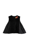 Communs Pleated-panel Button-detail Top In Black