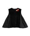 Communs Pleated-panel Button-detail Top In Black