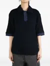 Communs Textured Knit Polo Shirt