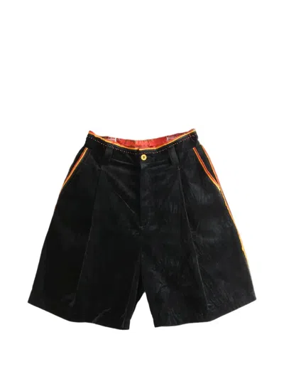 Communs Velour Shorts In Black