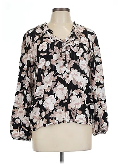 Pre-owned Como Black 3/4 Sleeve Blouse In Black