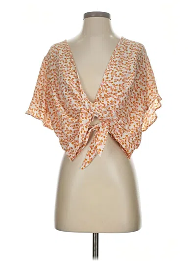 Pre-owned Como Black Kimono In Orange