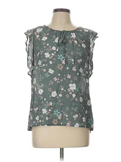 Pre-owned Como Black Sleeveless Blouse In Blue