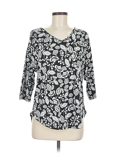 Pre-owned Como Blu 3/4 Sleeve Blouse In Black