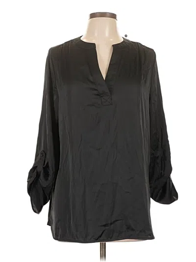 Pre-owned Como Blu 3/4 Sleeve Blouse In Black