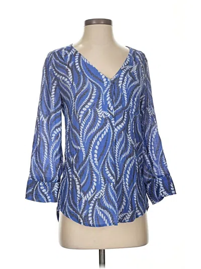 Pre-owned Como Blu 3/4 Sleeve Blouse In Blue