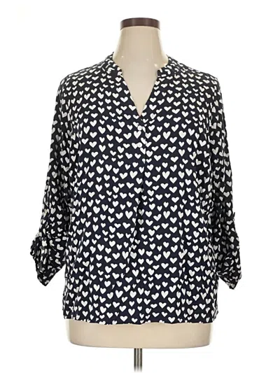 Pre-owned Como Blu 3/4 Sleeve Blouse In Blue