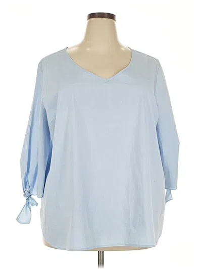 Pre-owned Como Blu 3/4 Sleeve Blouse In Blue