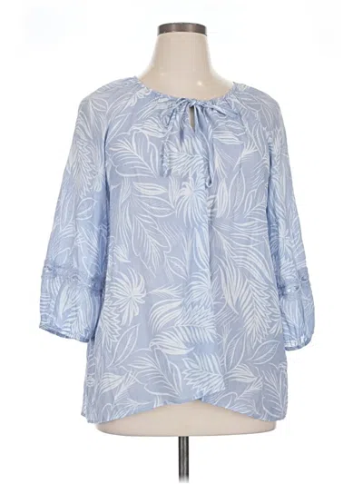 Pre-owned Como Blu 3/4 Sleeve Blouse In Blue