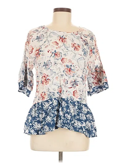 Pre-owned Como Blu 3/4 Sleeve Blouse In Blue