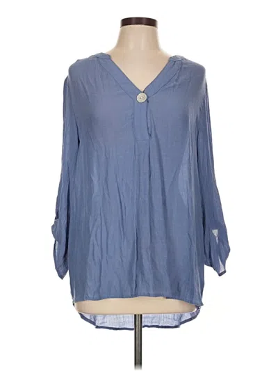 Pre-owned Como Blu 3/4 Sleeve Blouse In Blue