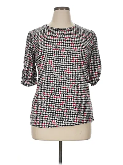 Pre-owned Como Blu 3/4 Sleeve Blouse In Gray