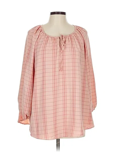 Pre-owned Como Blu 3/4 Sleeve Blouse In Pink
