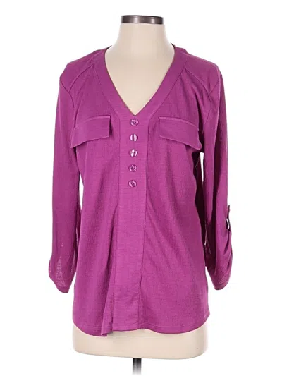 Pre-owned Como Blu 3/4 Sleeve Blouse In Pink