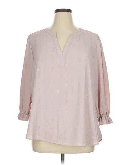 Pre-owned Como Blu 3/4 Sleeve Blouse In Pink