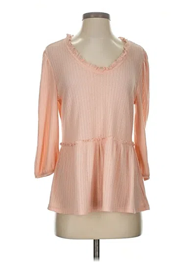 Pre-owned Como Blu 3/4 Sleeve Blouse In Pink