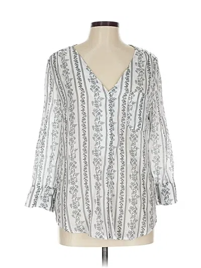 Pre-owned Como Blu 3/4 Sleeve Blouse In Silver