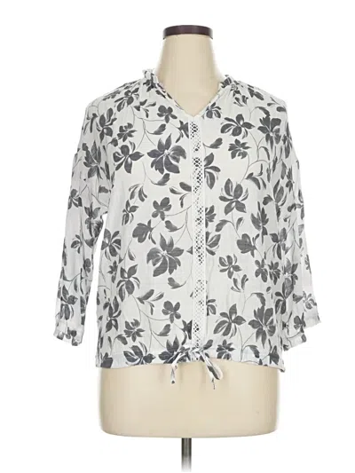 Pre-owned Como Blu 3/4 Sleeve Blouse In Silver