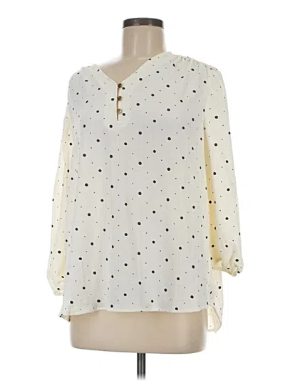 Pre-owned Como Blu 3/4 Sleeve Blouse In White