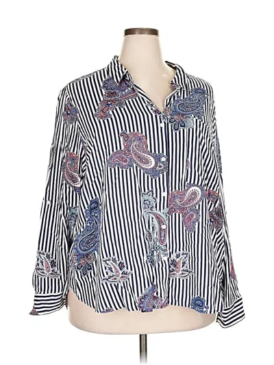 Pre-owned Como Blu 3/4 Sleeve Button Down Shirt In Blue