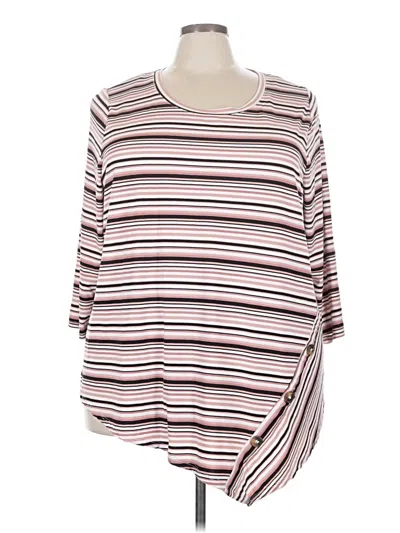 Pre-owned Como Blu 3/4 Sleeve T-shirt In Pink
