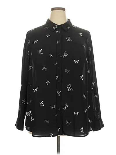 Pre-owned Como Blu Long Sleeve Blouse In Black