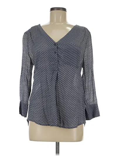 Pre-owned Como Blu Long Sleeve Blouse In Gray