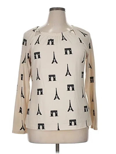 Pre-owned Como Blu Long Sleeve Blouse In Ivory