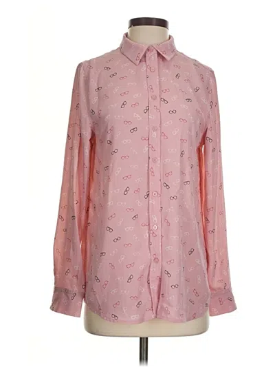Pre-owned Como Blu Long Sleeve Blouse In Pink