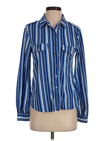 Pre-owned Como Blu Long Sleeve Button Down Shirt In Blue