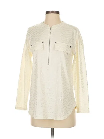 Pre-owned Como Blu Long Sleeve Top Ivory Tops