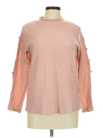 Pre-owned Como Blu Long Sleeve Top Pink Turtleneck Tops