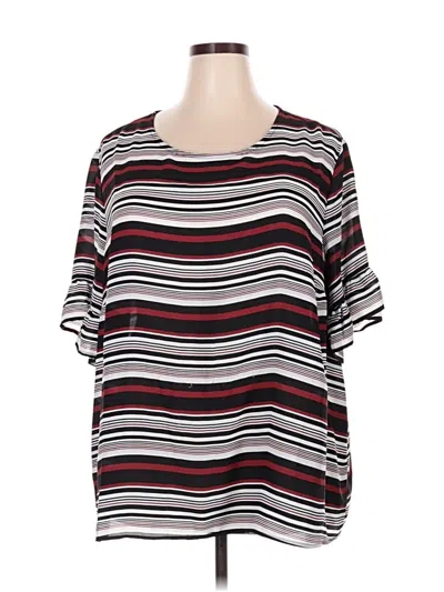 Pre-owned Como Blu Short Sleeve Blouse In Black