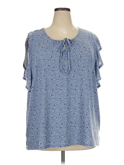 Pre-owned Como Blu Short Sleeve Blouse In Blue