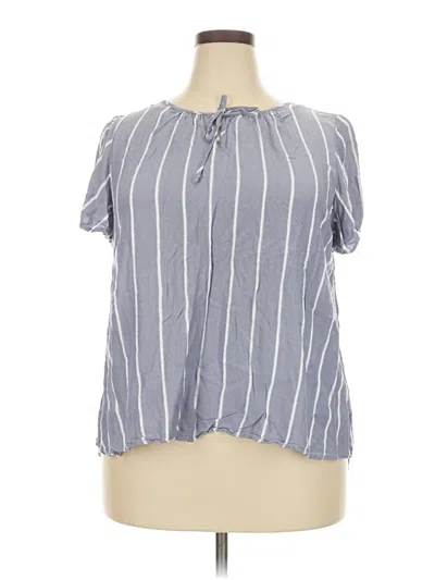 Pre-owned Como Blu Short Sleeve Blouse In Gray