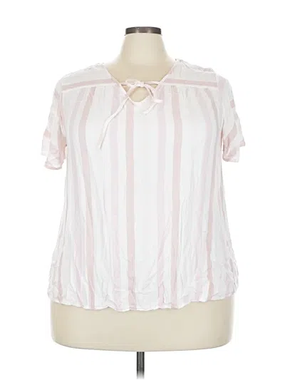 Pre-owned Como Blu Short Sleeve Blouse In Pink