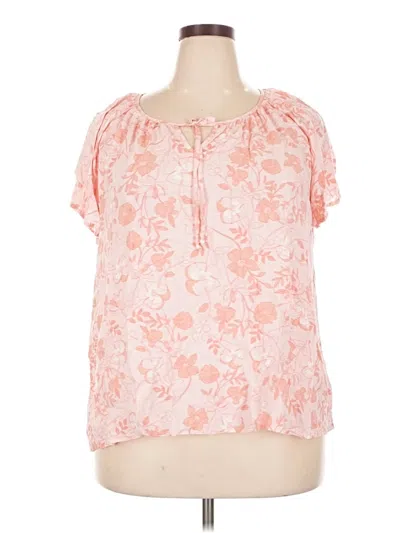 Pre-owned Como Blu Short Sleeve Blouse In Pink
