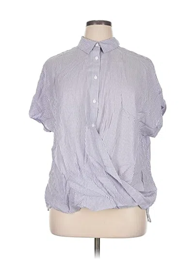 Pre-owned Como Blu Short Sleeve Blouse In Purple