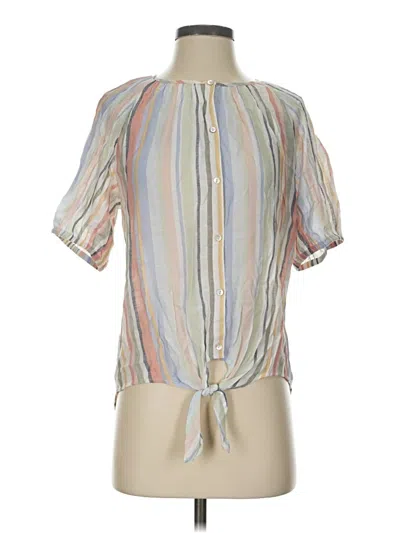 Pre-owned Como Blu Short Sleeve Blouse In Silver