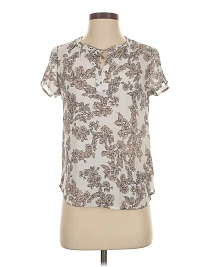 Pre-owned Como Blu Short Sleeve Blouse In White