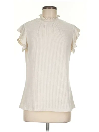 Pre-owned Como Blu Sleeveless Blouse In Ivory