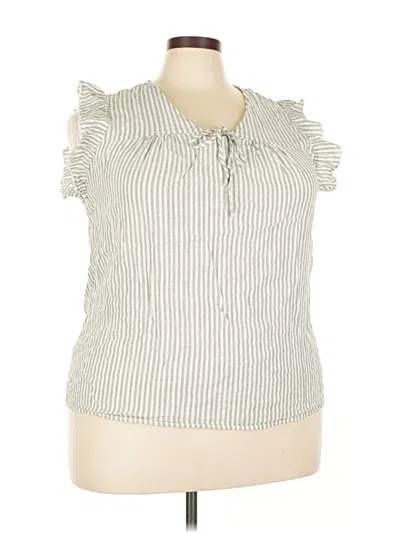 Pre-owned Como Blu Sleeveless Button Down Shirt In Silver