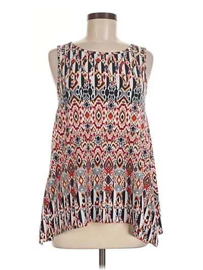 Pre-owned Como Blu Tank Top Red Halter Neckline Tops