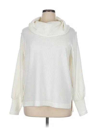 Pre-owned Como Blu Turtleneck Sweater In White