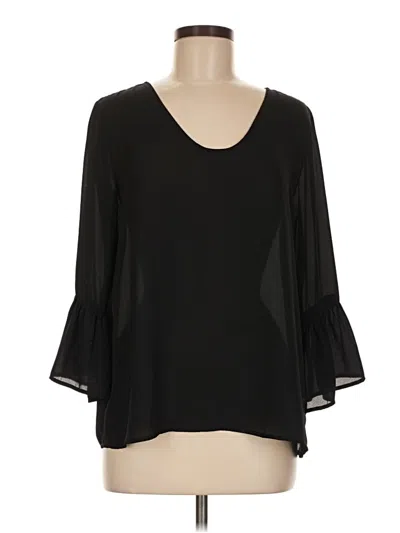 Pre-owned Como Vintage 3/4 Sleeve Blouse In Black