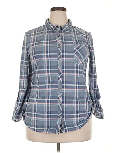 Pre-owned Como Vintage 3/4 Sleeve Blouse In Blue